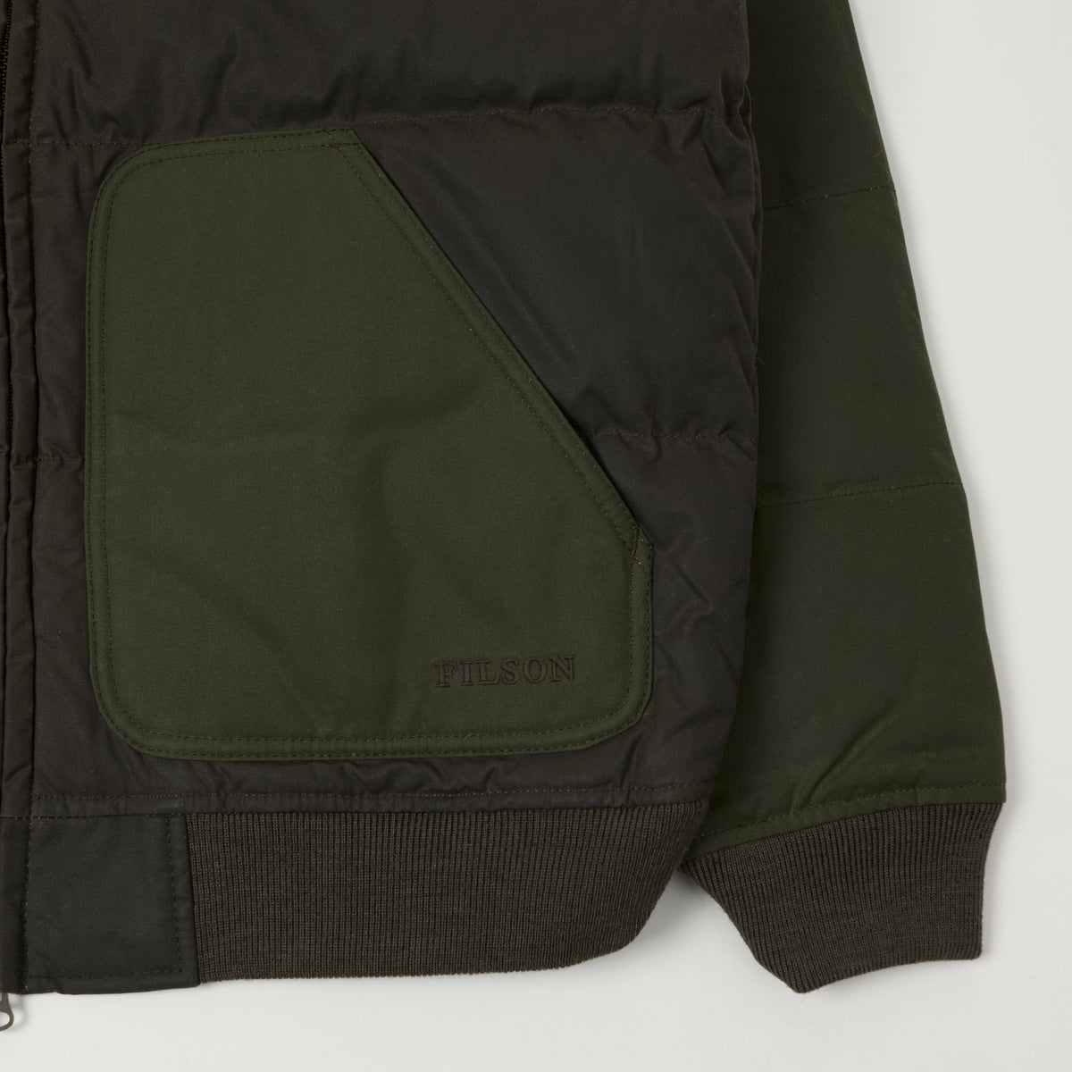 Filson Waxed Down Bomber Jacket - Otter Green