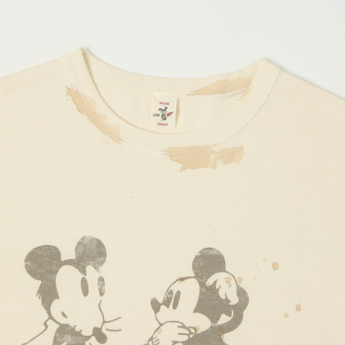 Flea-T 1950s 'Mono Mickey Evolution' T-Shirt - White
