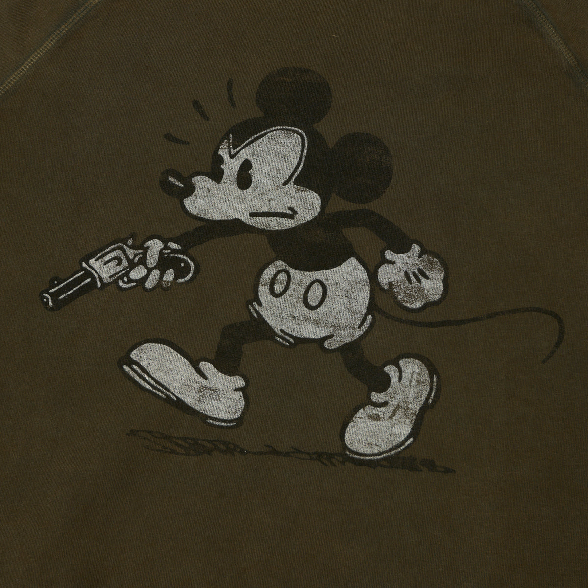 Flea-T 1950s Raglan Sleeve 'Rebel Mickey' Sweatshirt - Brown