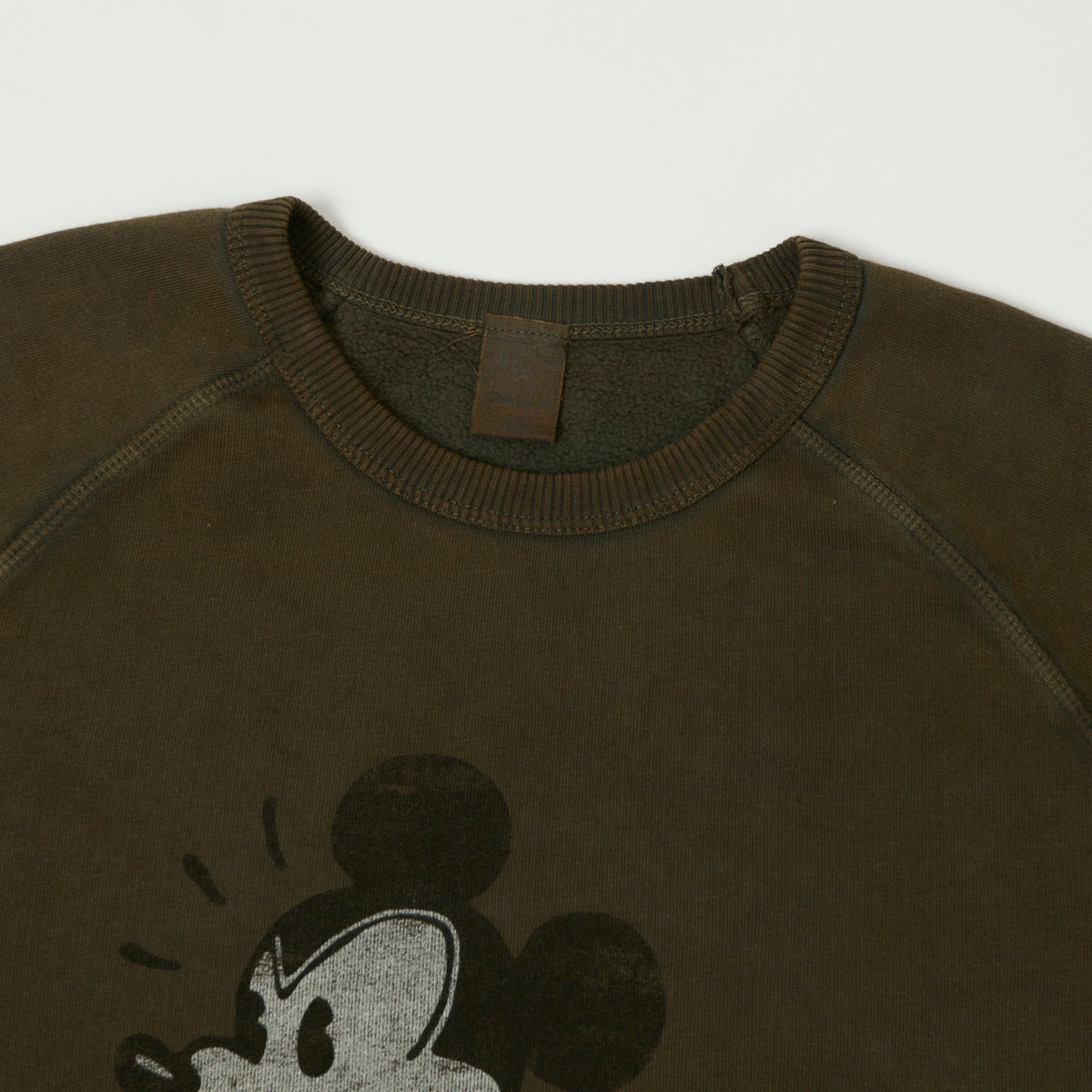 Flea-T 1950s Raglan Sleeve 'Rebel Mickey' Sweatshirt - Brown