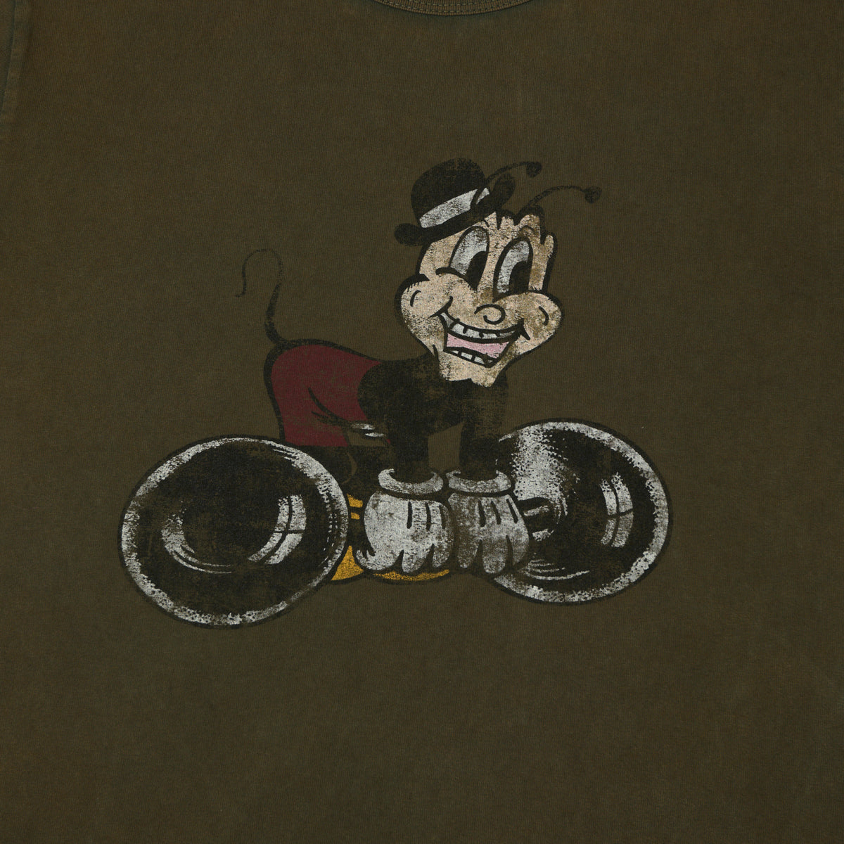 Flea-T 1950s 'Macho Mr. Flea' T-Shirt - Brown