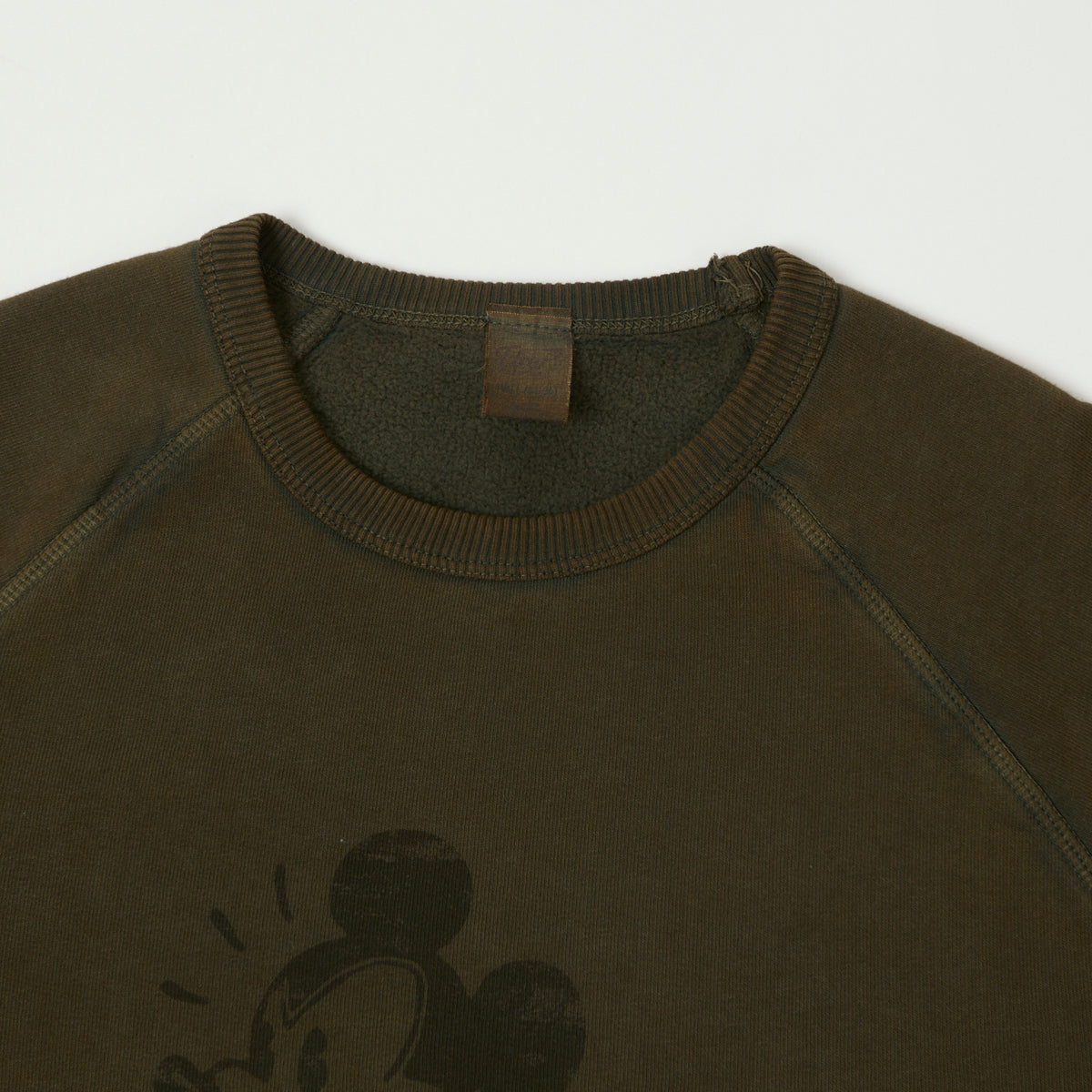 Flea-T 1950s Raglan Sleeve 'Mono Rebel Mickey' Sweatshirt - Brown