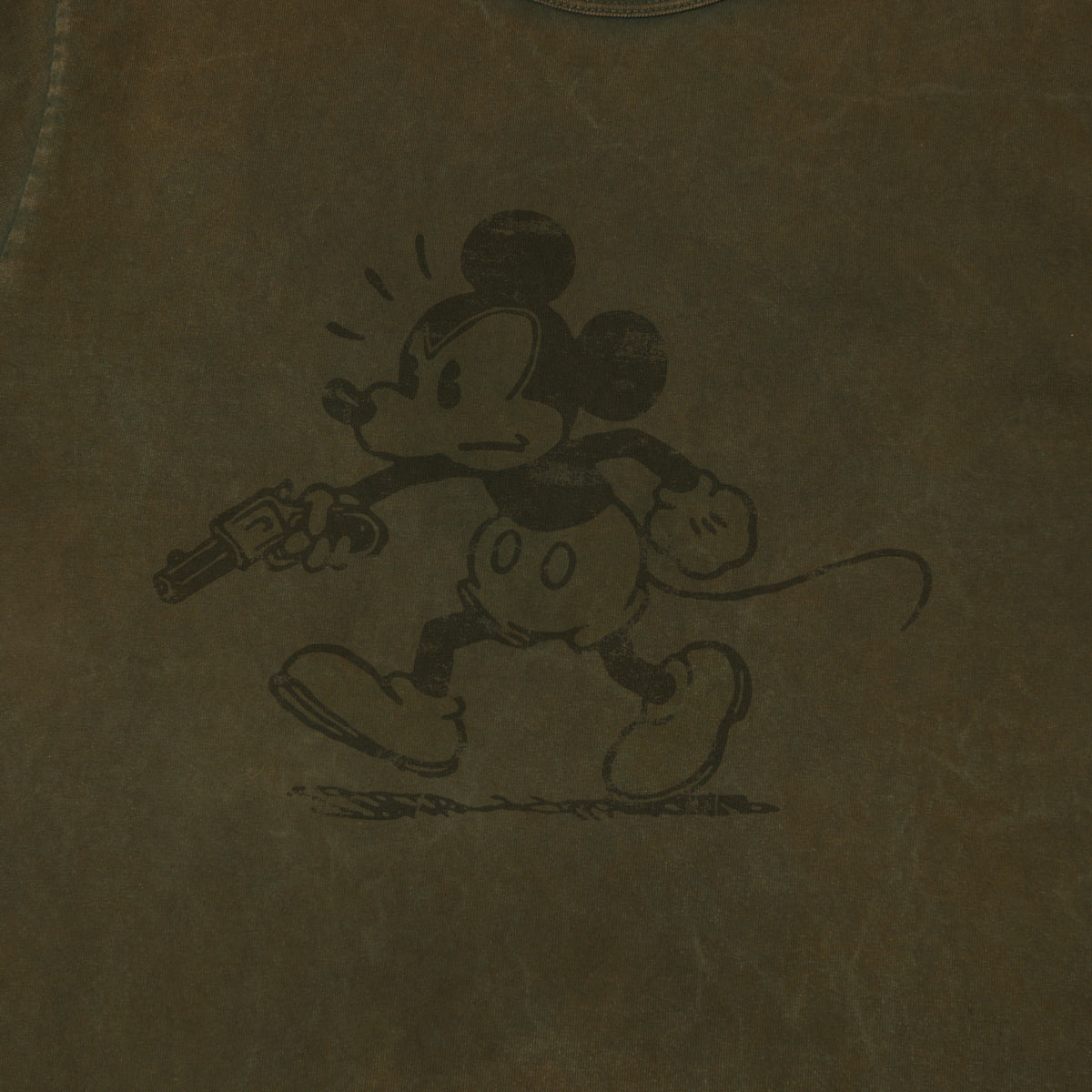 Flea-T 1950s 'Mono Rebel Mickey' T-Shirt - Brown