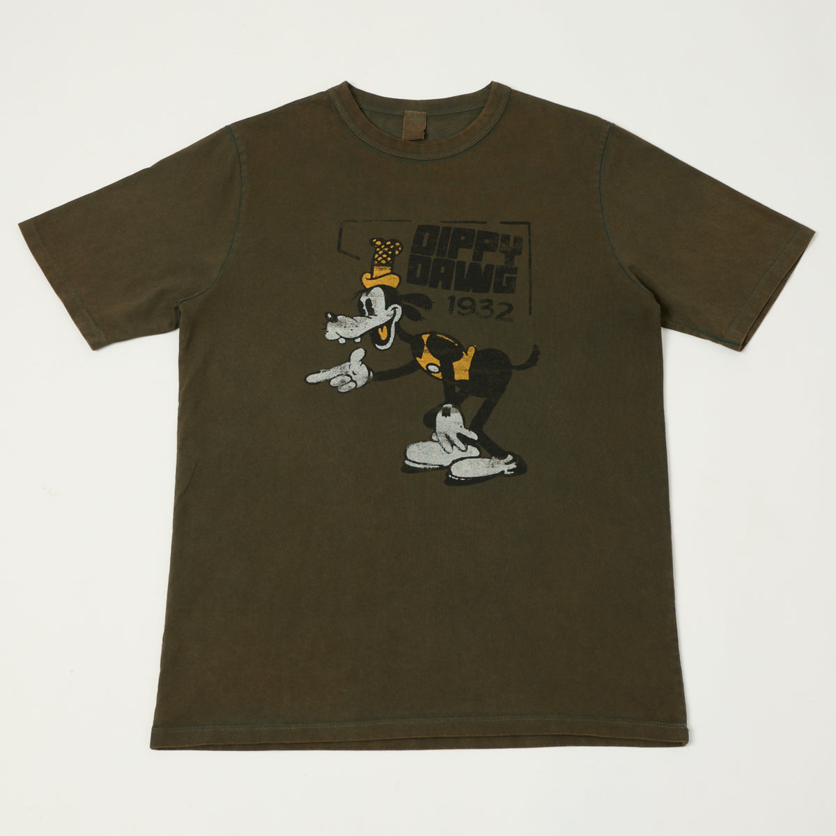 Flea-T 1950s Orange 'Dippy Dawg' T-Shirt - Brown