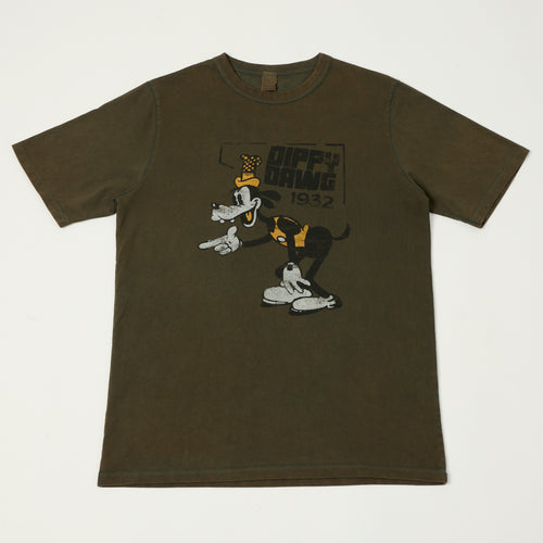 Flea-T 1950s Orange 'Dippy Dawg' T-Shirt - Brown