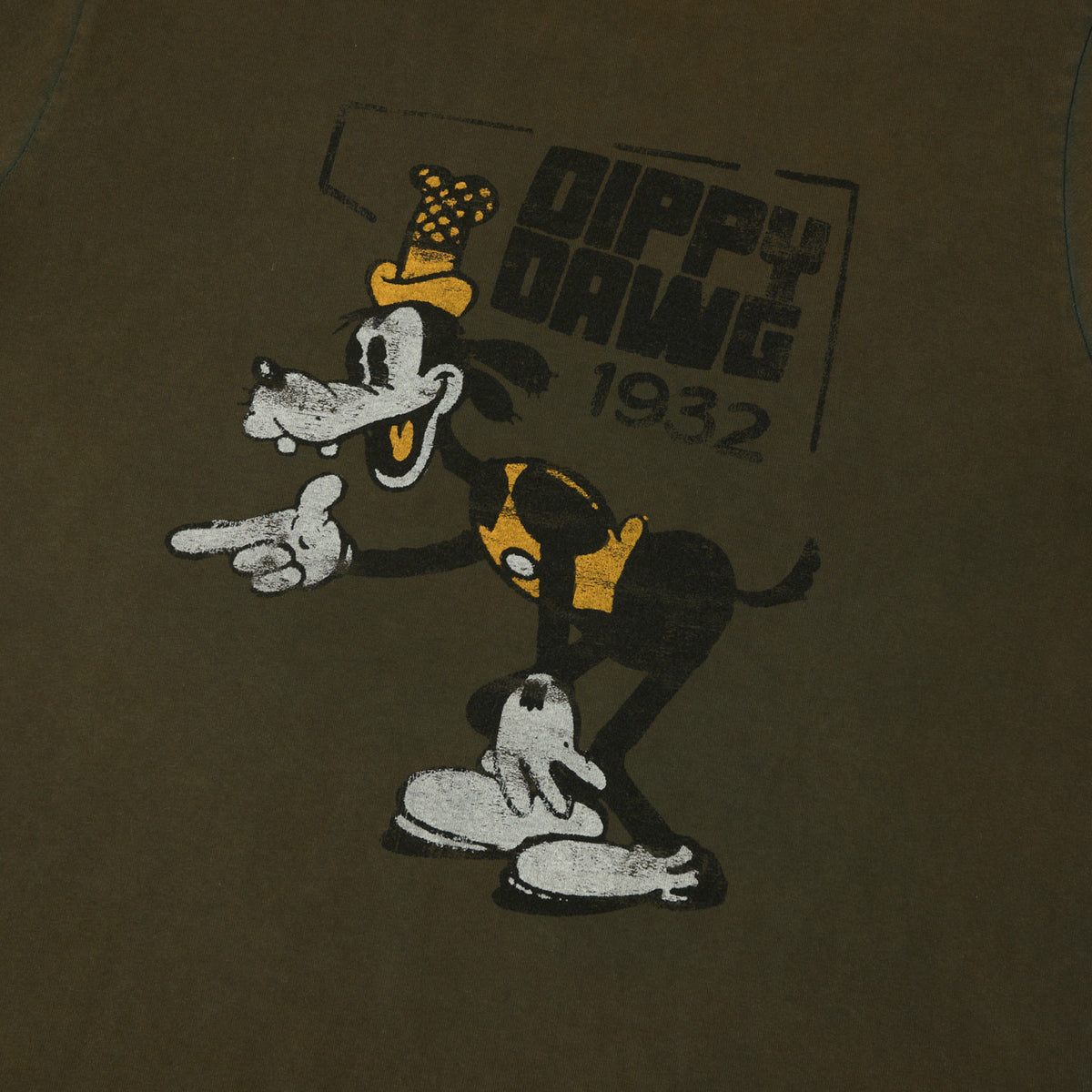 Flea-T 1950s Orange 'Dippy Dawg' T-Shirt - Brown