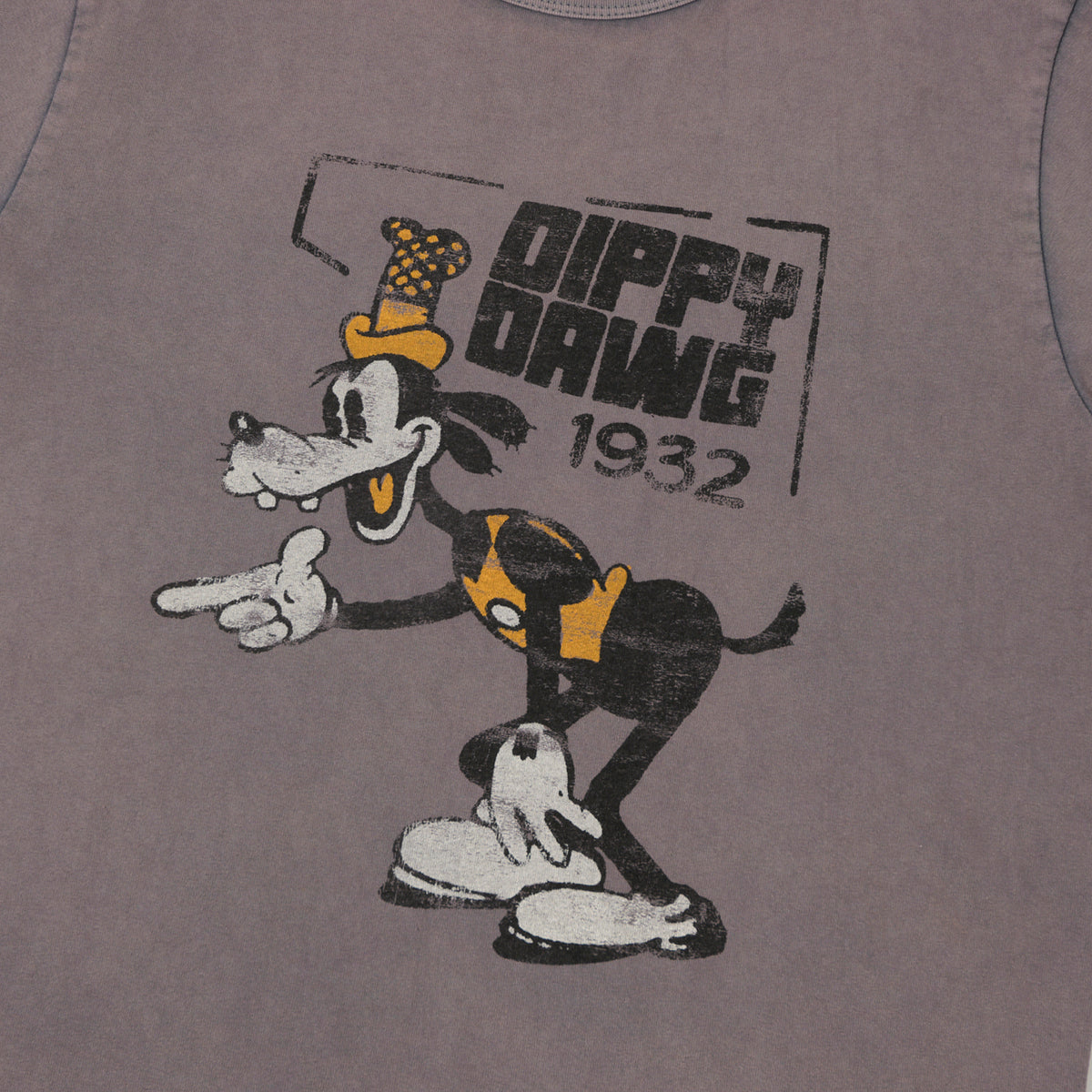 Flea-T 1950s Orange 'Dippy Dawg' T-Shirt - Navy
