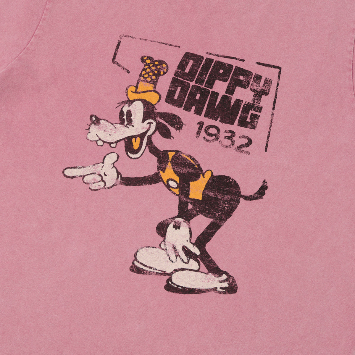 Flea-T 1950s Orange 'Dippy Dawg' T-Shirt - Pink