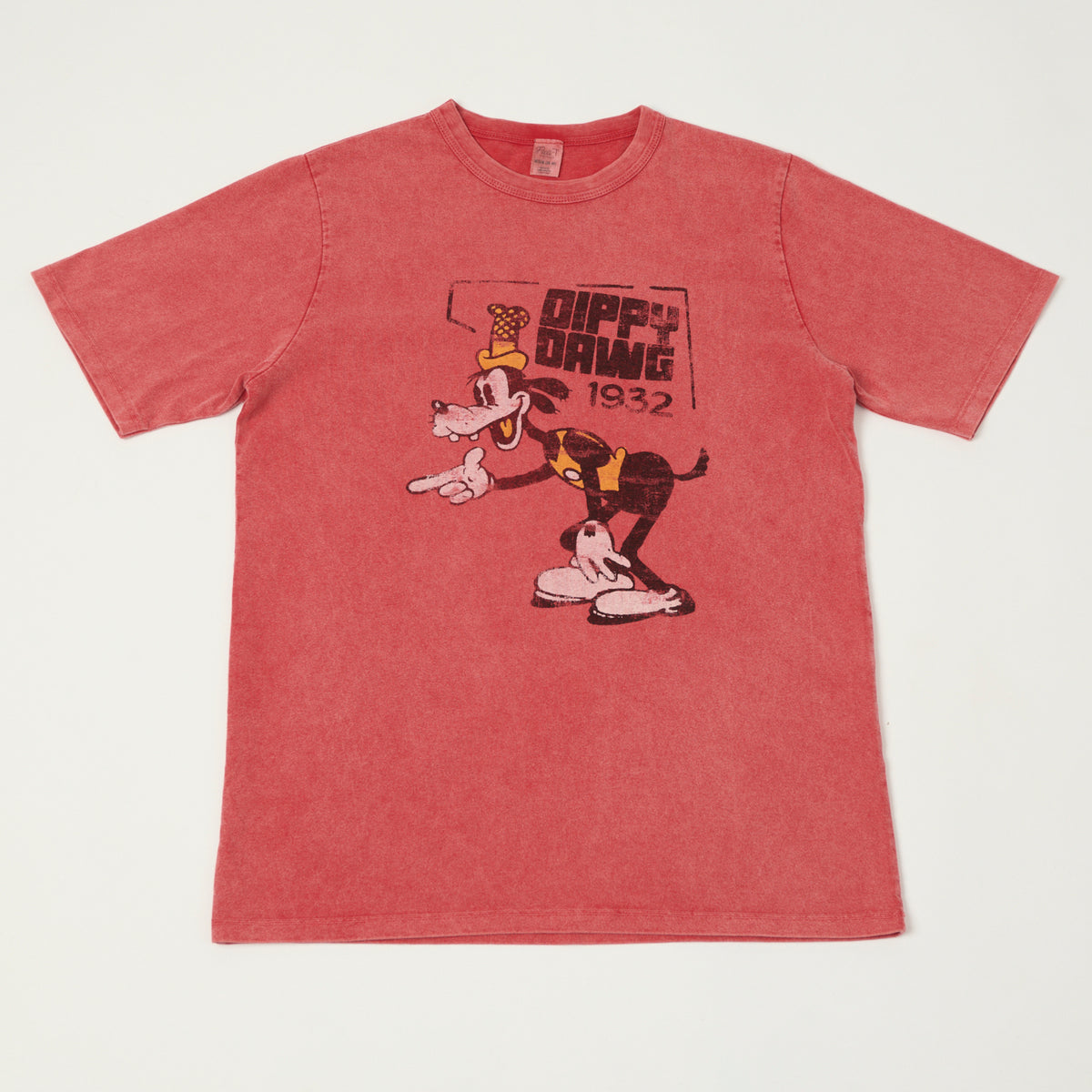 Flea-T 1950s Orange 'Dippy Dawg' T-Shirt - Red