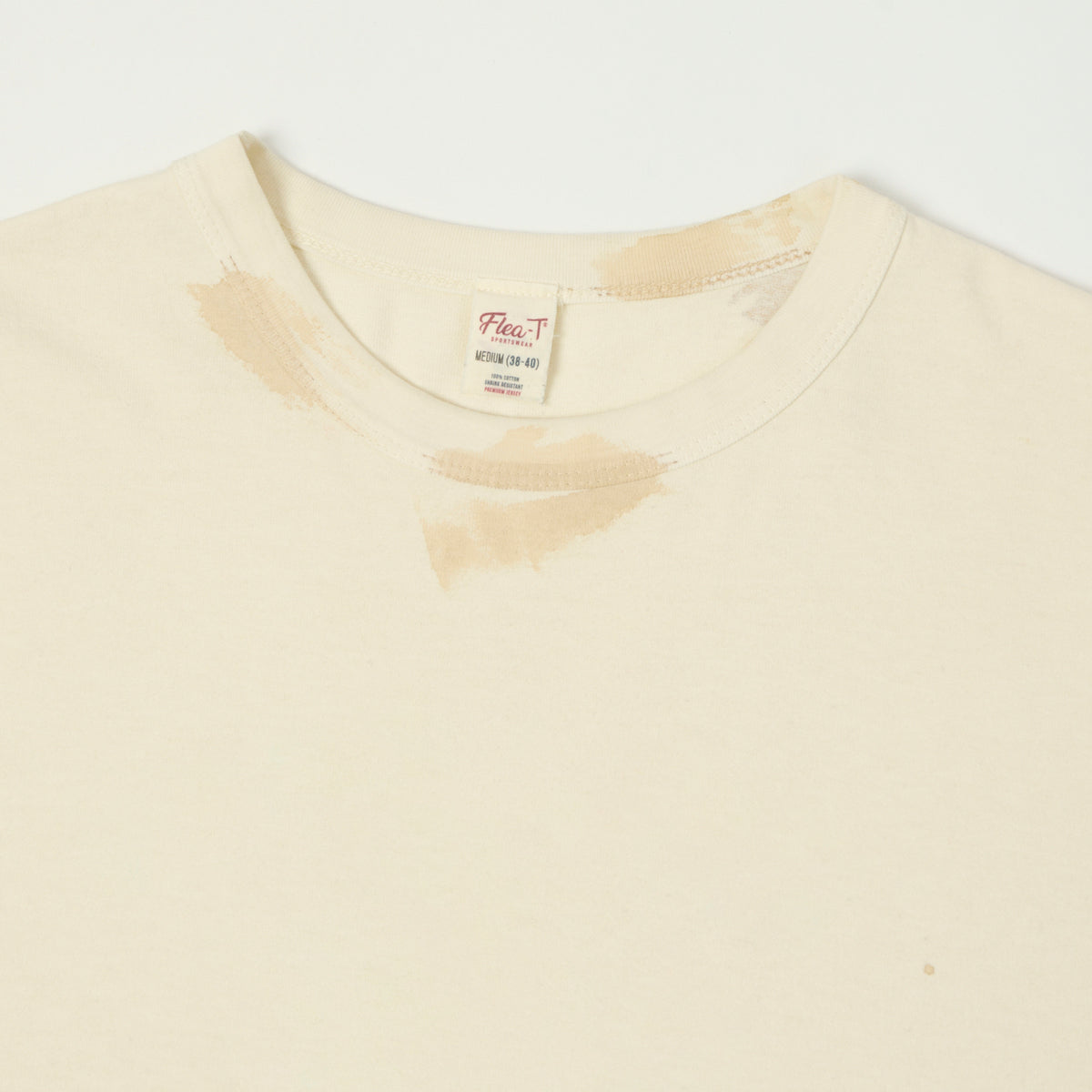 Flea-T 1950s 'Vintage' Wash T-Shirt - White