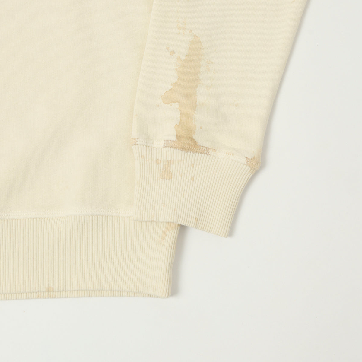 Flea-T 1950s Raglan Sleeve 'Vintage' Wash Sweatshirt - White