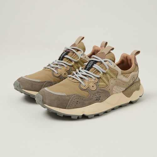 Flower Mountain Yamano 3 Suede/Nylon Sneaker - Grey/Mud/Off White