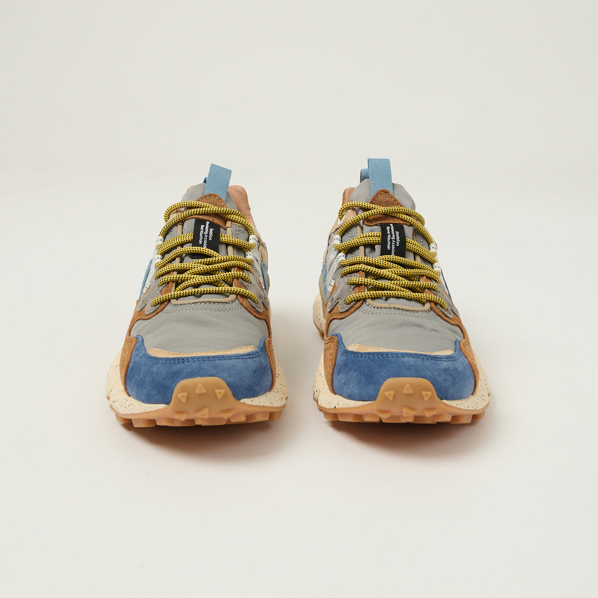 Flower Mountain Yamano 3 Suede/Nylon Sneaker - Brown/Deep Petrol/Light Blue