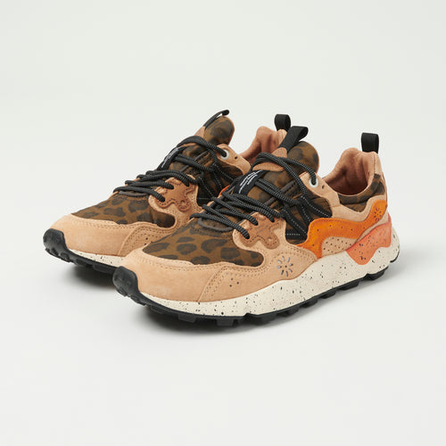 Flower Mountain Yamano 3 Suede/Nylon/Animal Sneaker - Beige/Brown