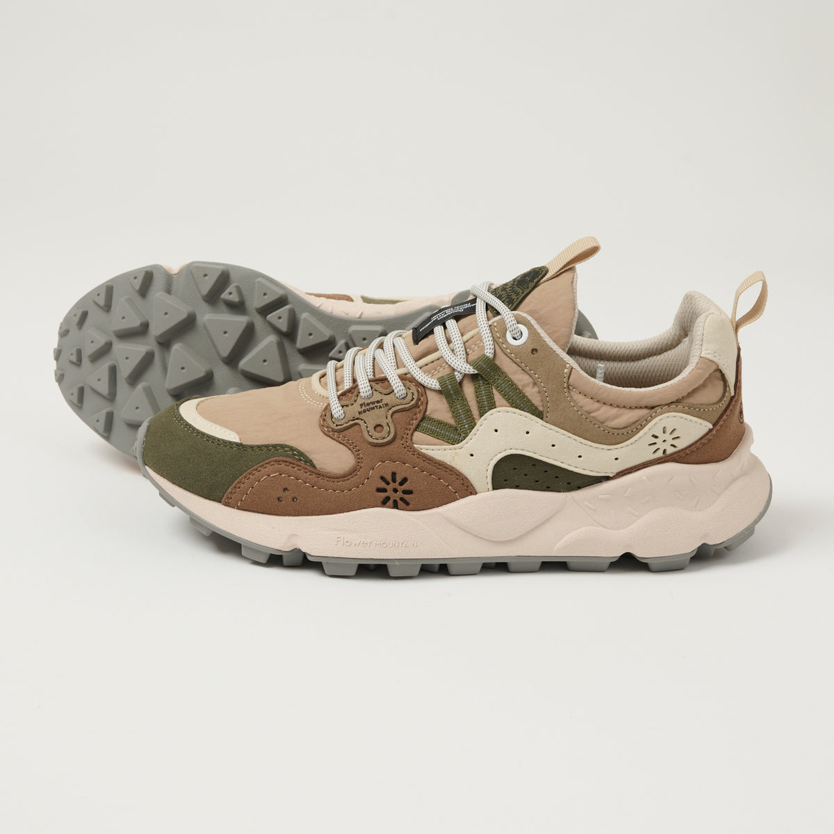 Flower Mountain Yamano 3 'Kaiso' Eco Suede Sneaker - Dark Grey/Sand