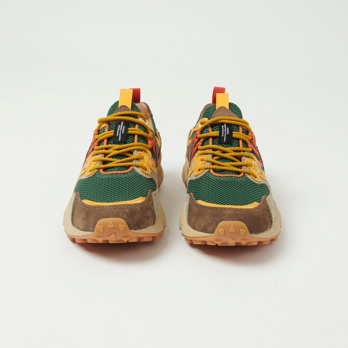 Flower Mountain Yamano 3 Suede/Nylon Sneaker - Taupe/Green/Ocra