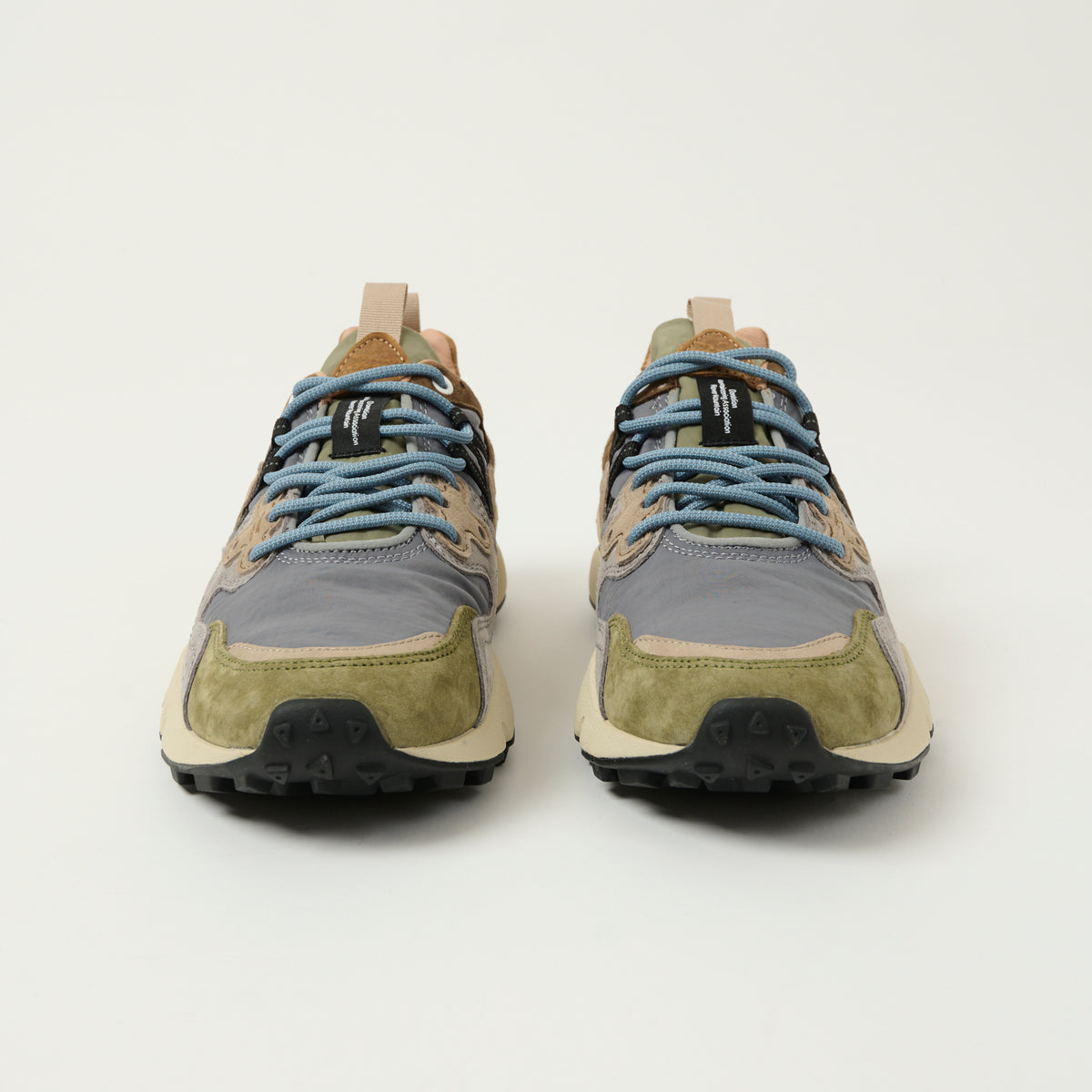Flower Mountain Yamano 3 Man Suede/Nylon Sneaker - Military/Grey/Light Brown