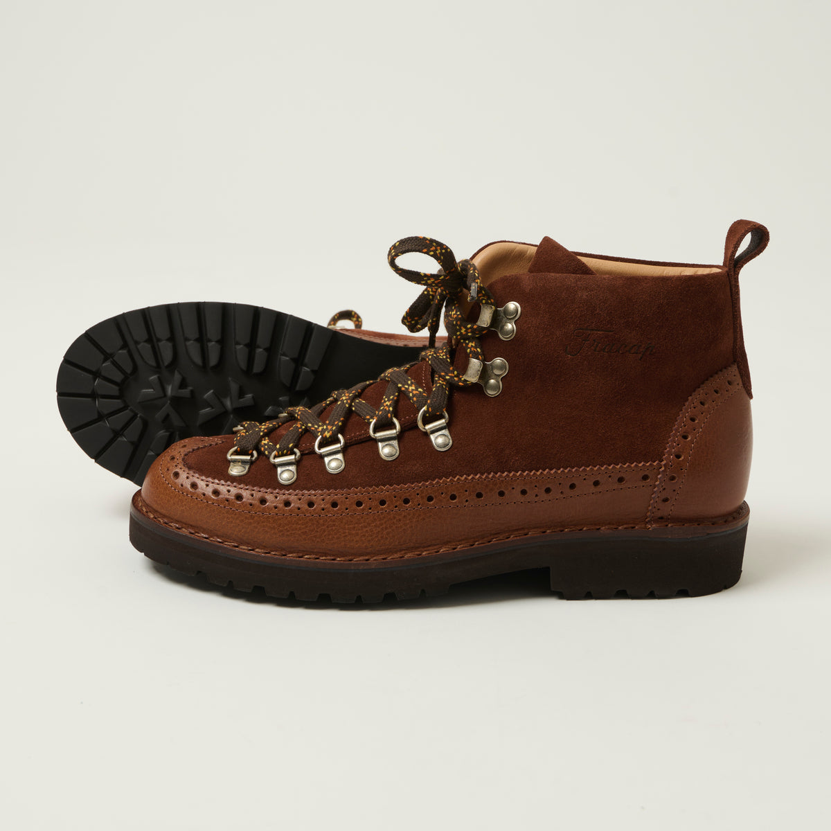 Fracap Magnifico M130 Wing Tip Suede Boots - Brown