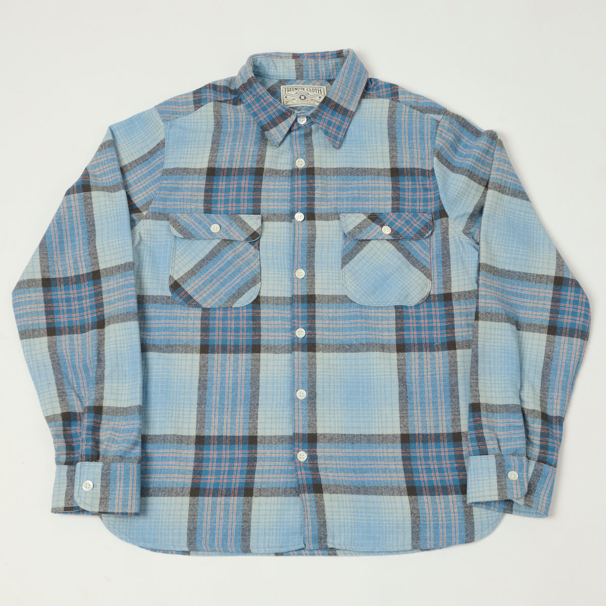 Freenote Cloth 'Benson' Concord Wool Plaid Shirt - Blue