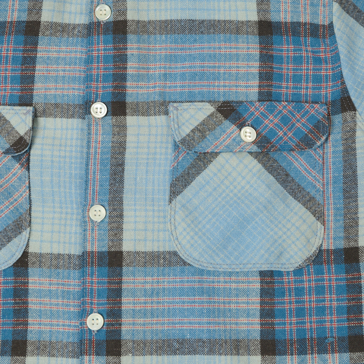 Freenote Cloth 'Benson' Concord Wool Plaid Shirt - Blue