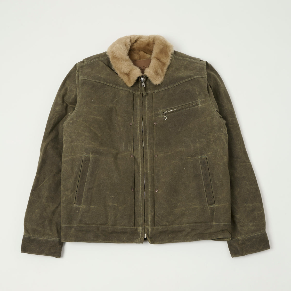Freenote Cloth Shearling Lined Wax Canvas Jacket - Tobacco