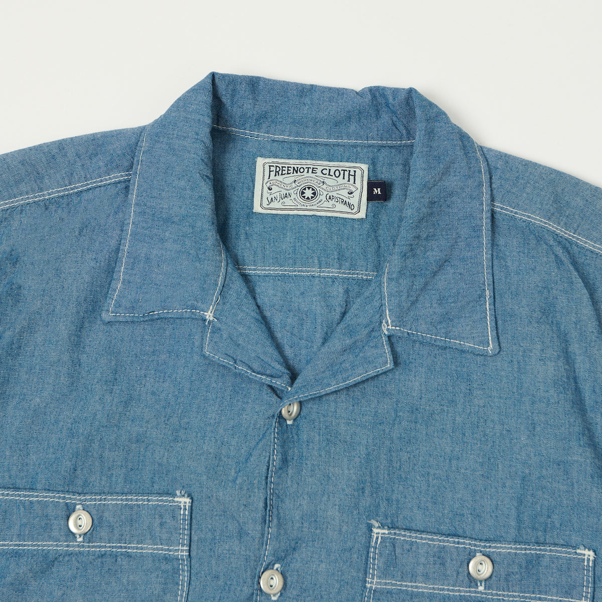 Freenote Cloth 'Dayton' Short Sleeve Chambray Shirt - Blue