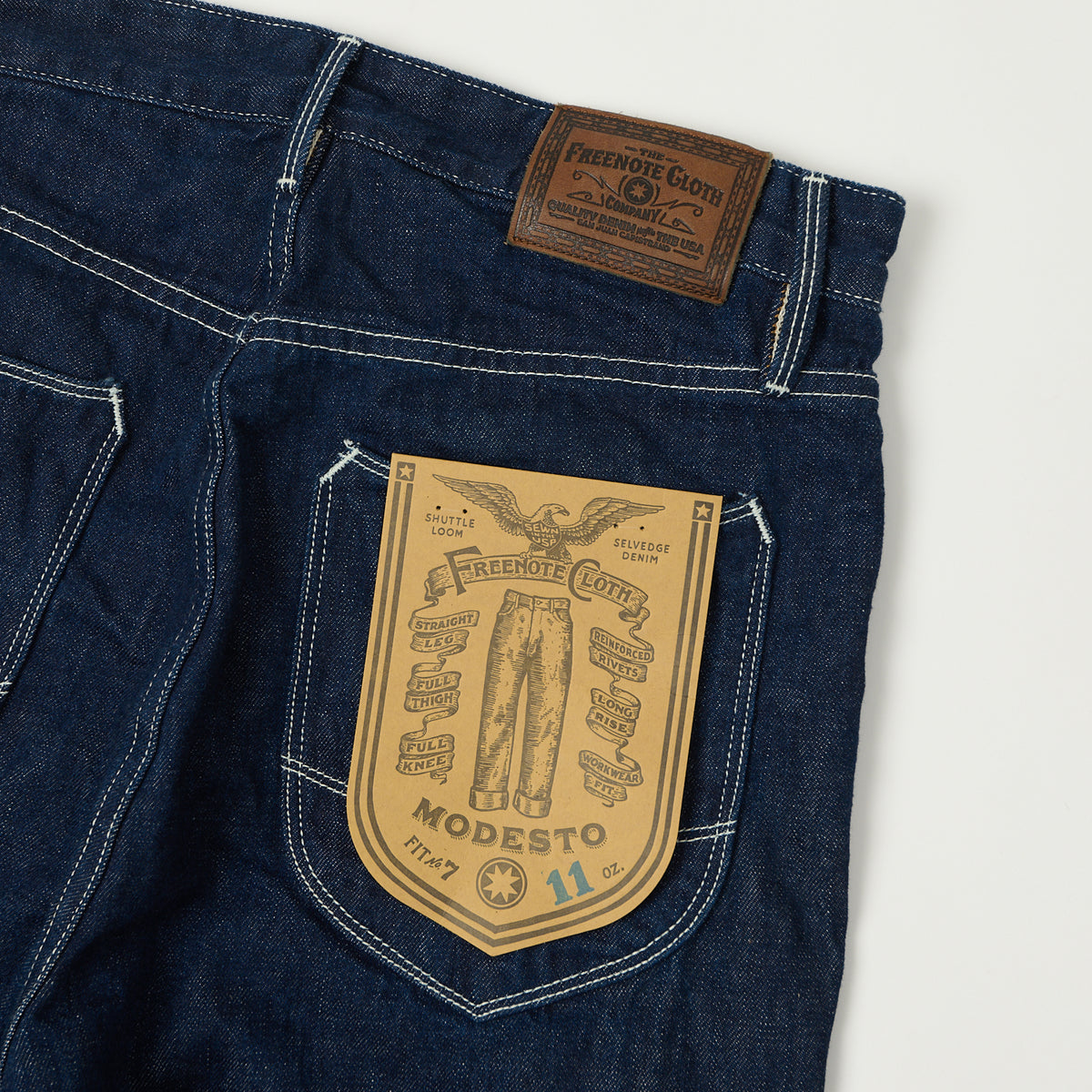 Freenote Cloth 'Modesto' 11oz Memphis Blue Denim Jeans - One Wash