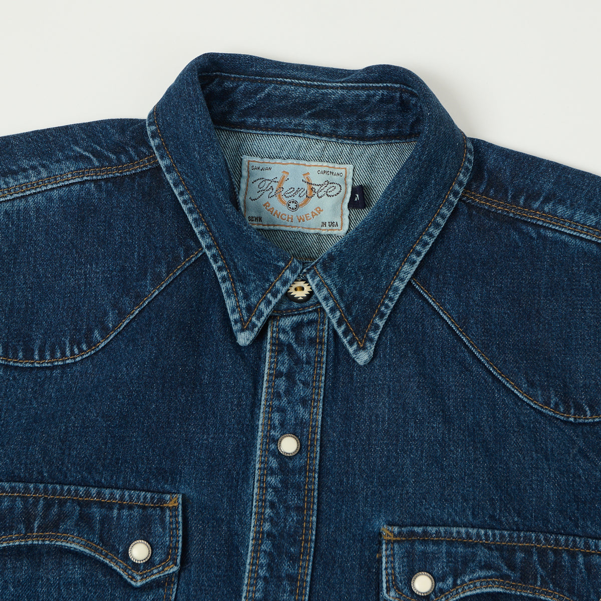 Freenote Cloth 'Modern' 11oz Denim Western Shirt - Stone Wash