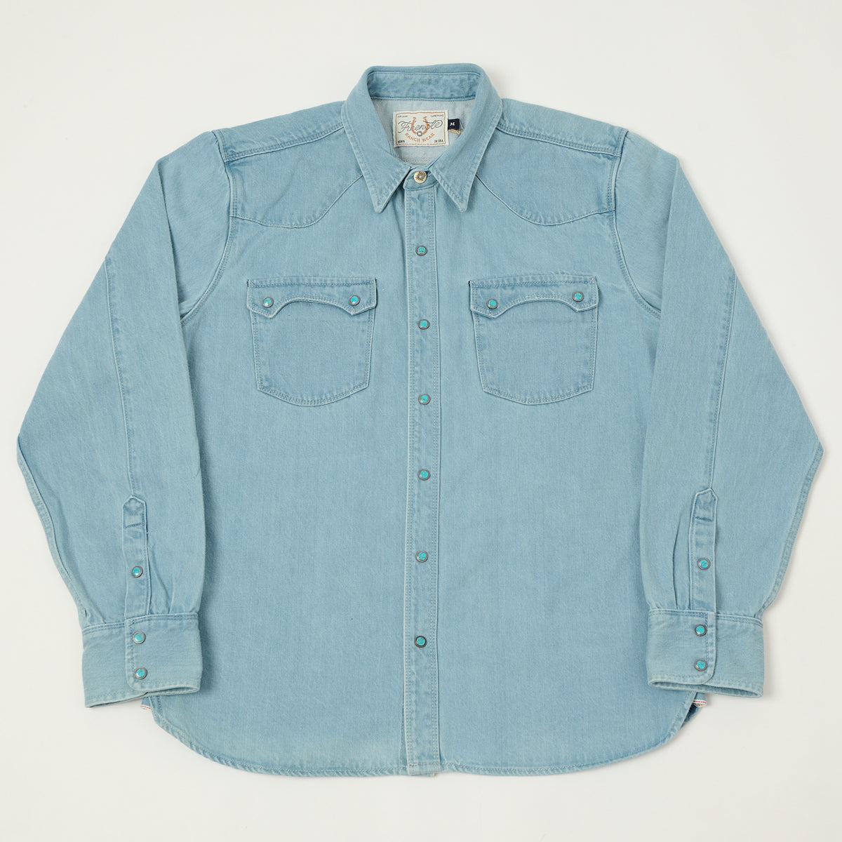Freenote Cloth 'Modern' 11oz Denim Western Shirt - Bleach Wash