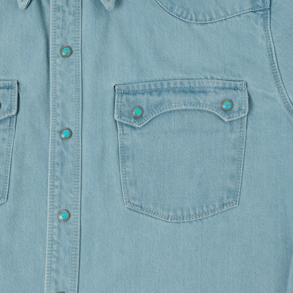Freenote Cloth 'Modern' 11oz Denim Western Shirt - Bleach Wash