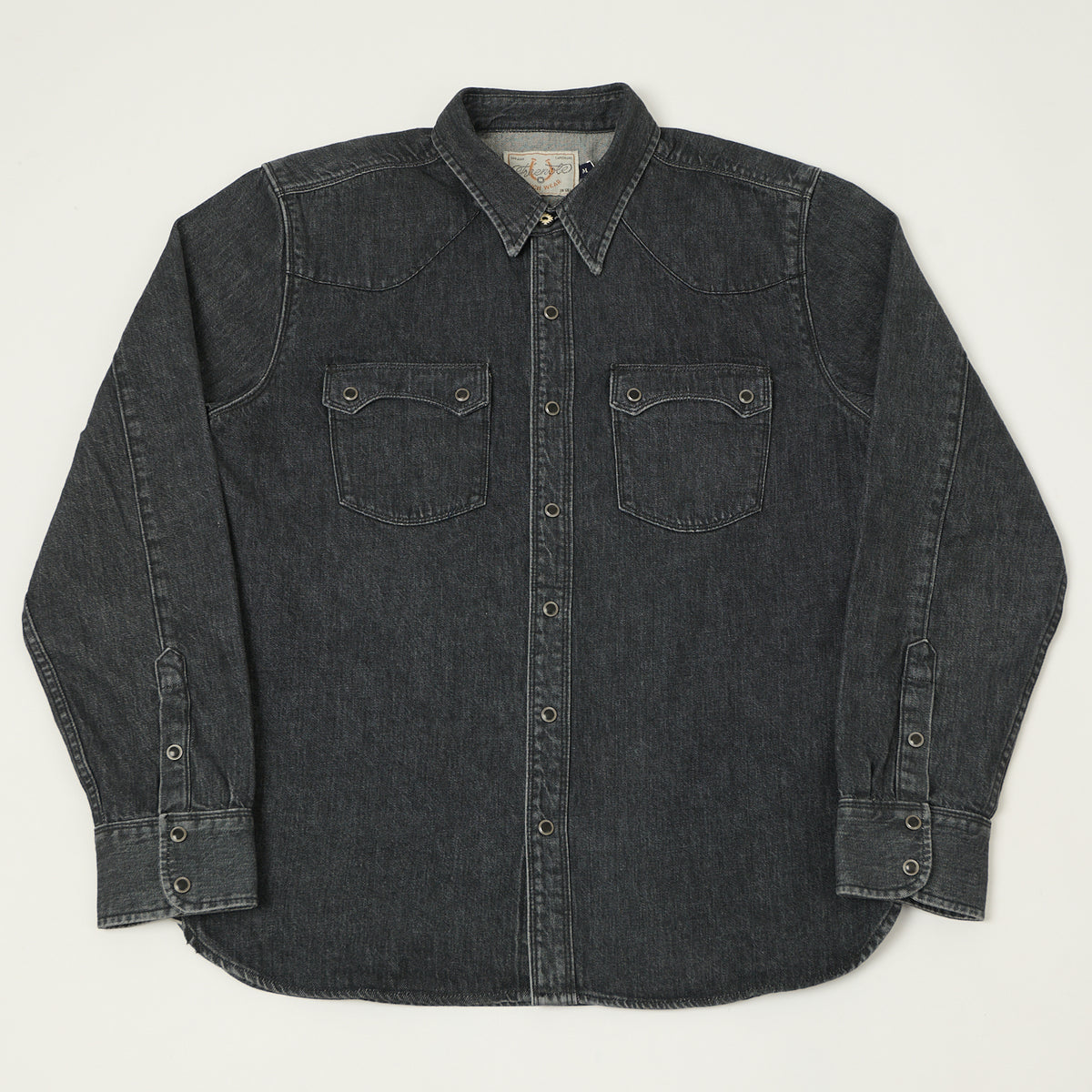 Freenote Cloth 'Modern' 11oz Denim Western Shirt - Black Stone Wash
