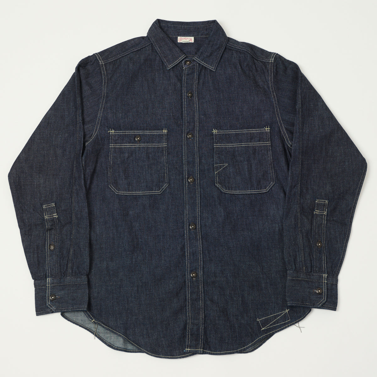 Freewheelers & Co Union Special Overalls 'Diamond Cracker' 8oz Denim Work Shirt - Indigo