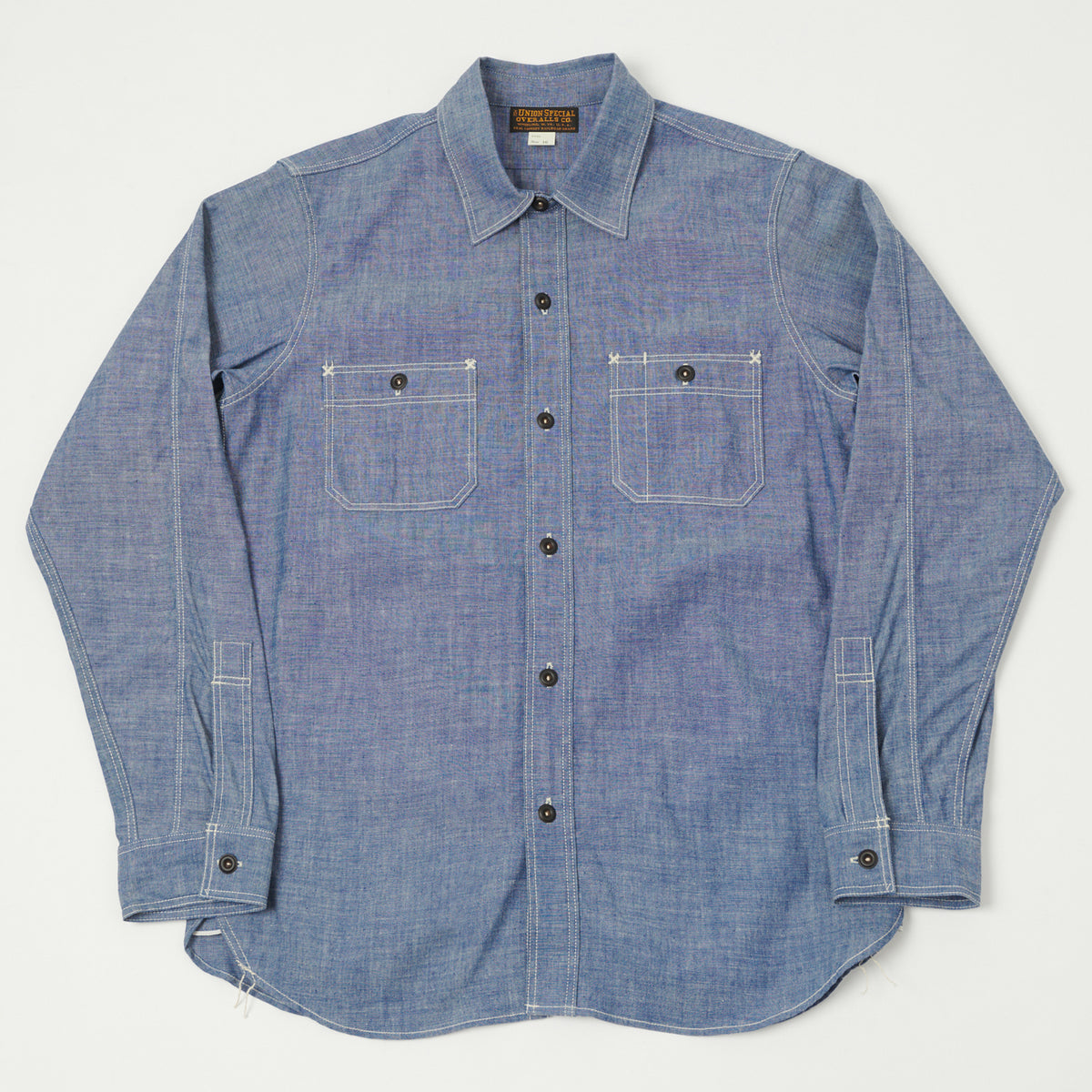 Freewheelers & Co Union Special Overalls 'Neal' Chambray Shirt - Indigo