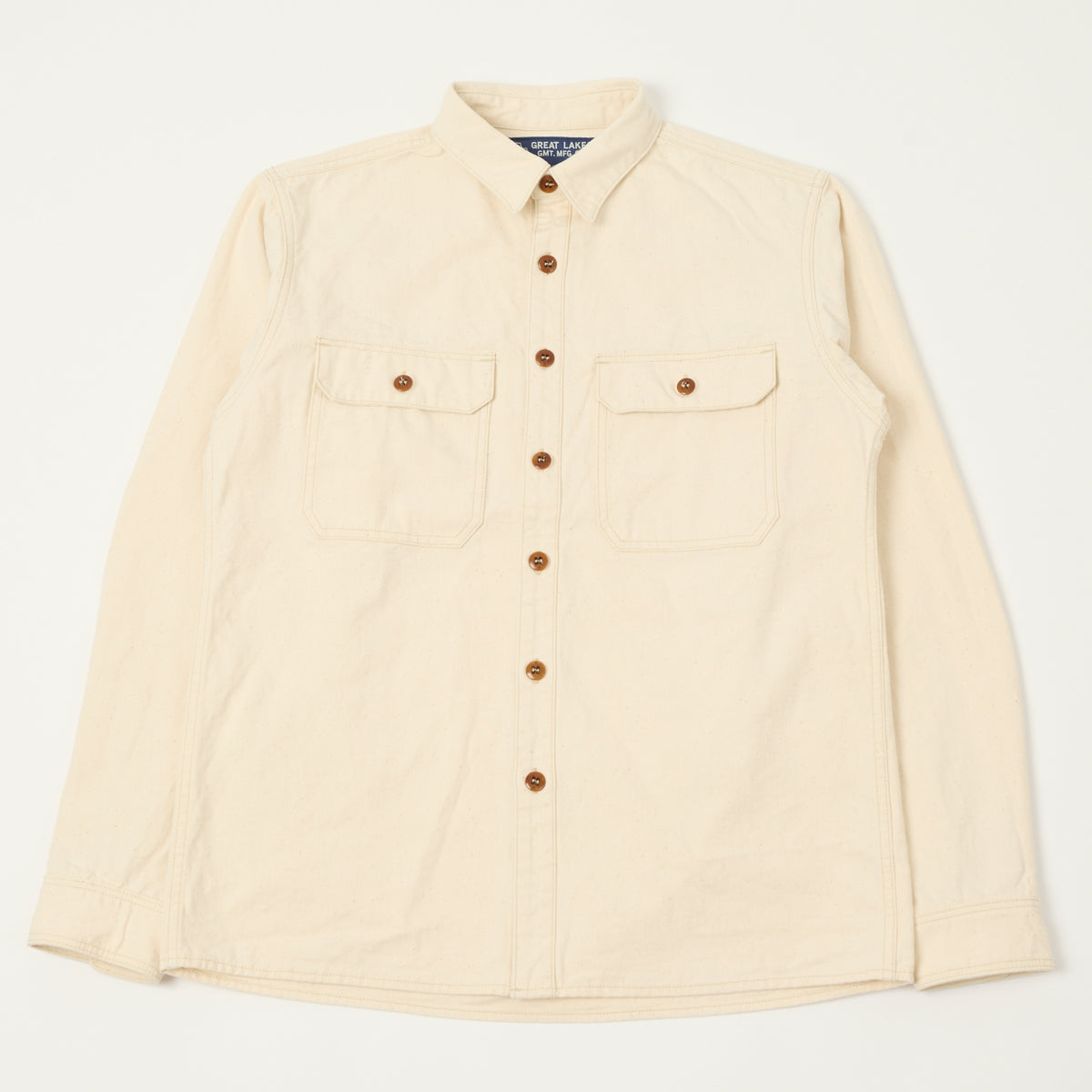 Freewheelers & Co Great Lakes 'Uplander' L/S Work Shirt - Natural