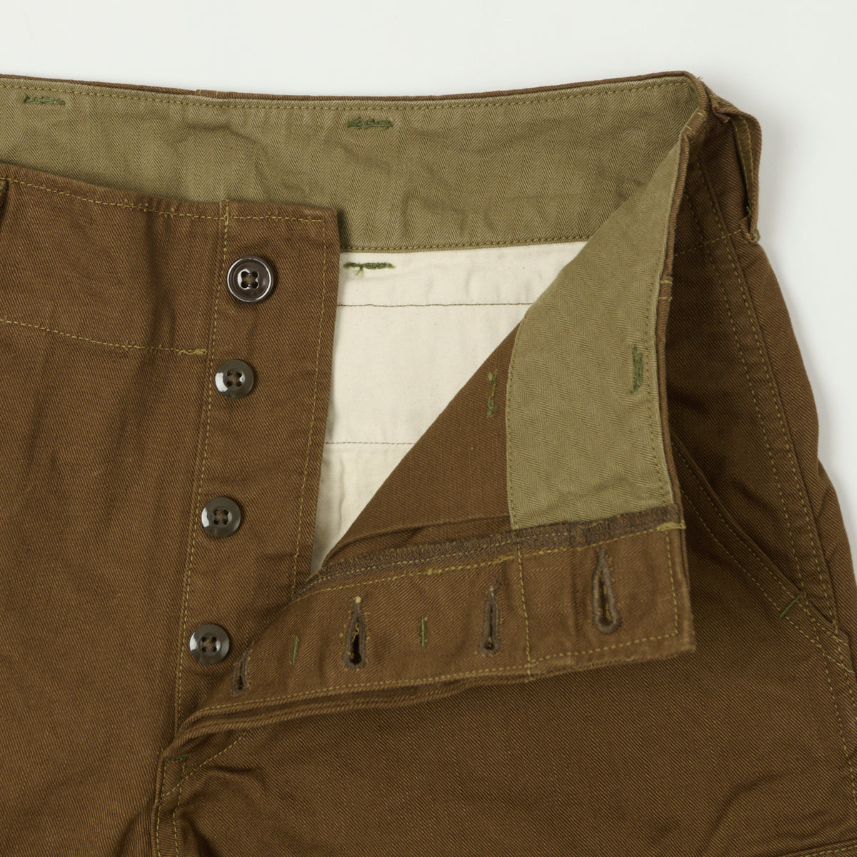 Freewheelers & Co Union Special Overalls Aviators Trouser - Dark Sepia Brown