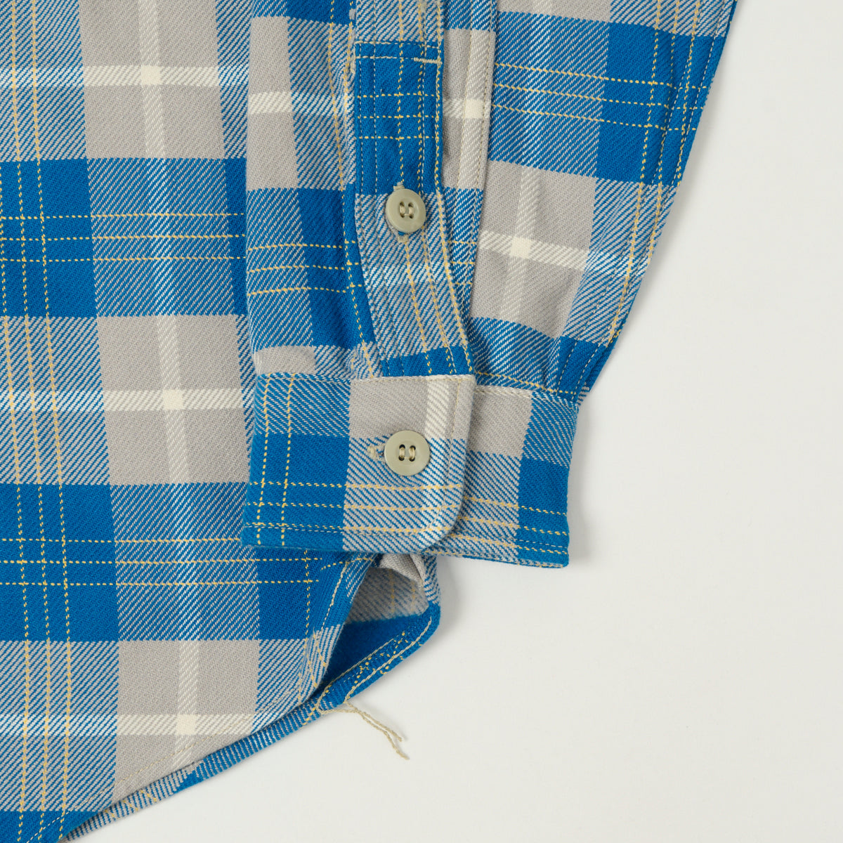 Freewheelers & Co Motor Psyclone 'Nomad' Plaid Work Shirt - Venetian Blue/Grey