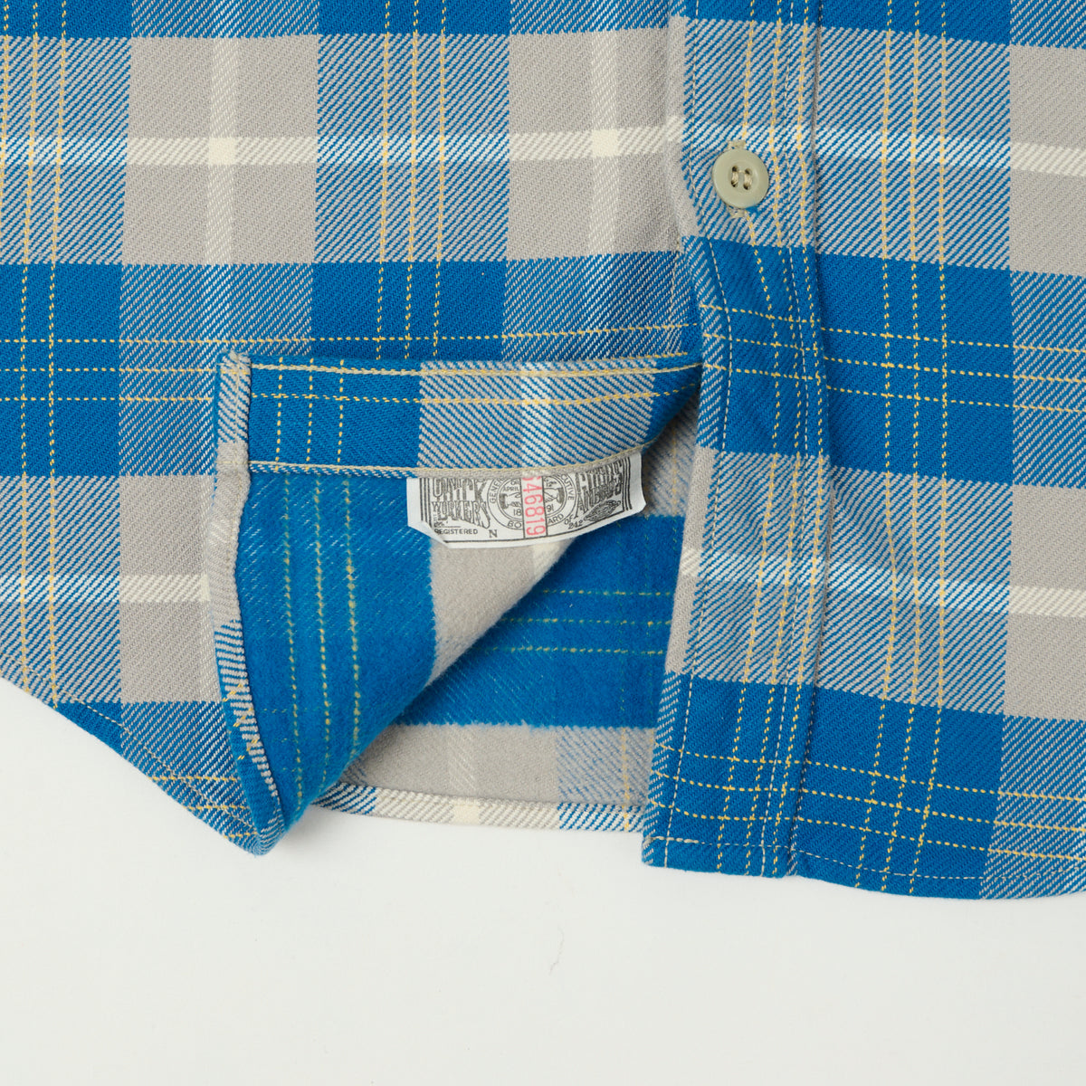 Freewheelers & Co Motor Psyclone 'Nomad' Plaid Work Shirt - Venetian Blue/Grey