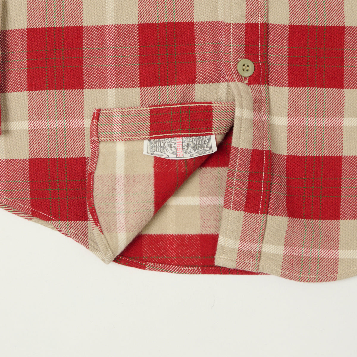 Freewheelers & Co Motor Psyclone 'Nomad' Plaid Work Shirt - Orange Red/Grey