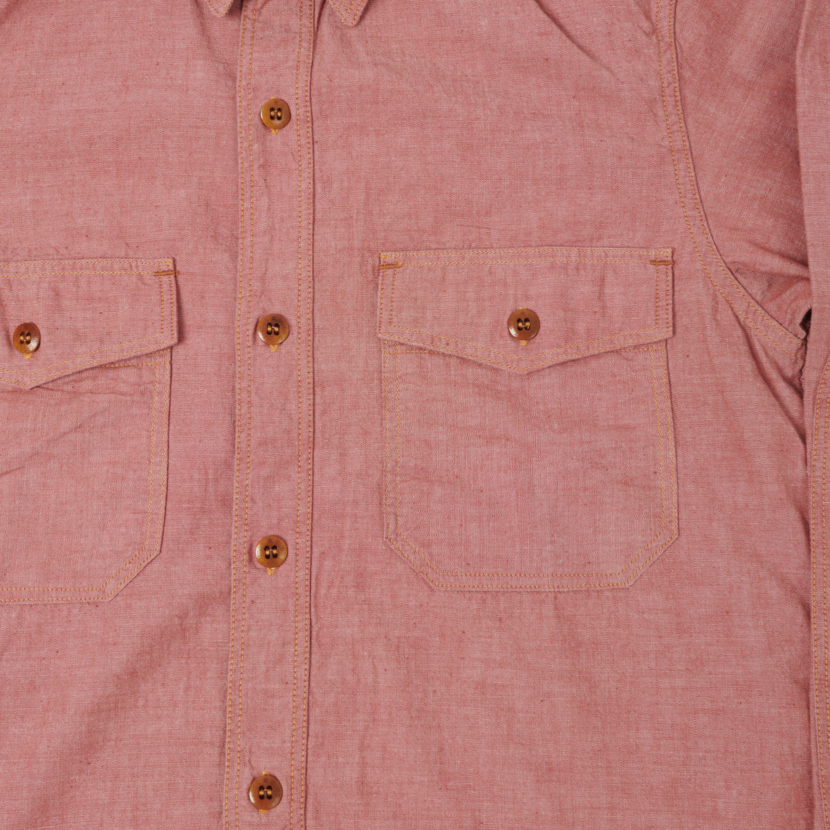 Freewheelers & Co Great Lakes 'Skid Row' Chambray Shirt - Red Chambray