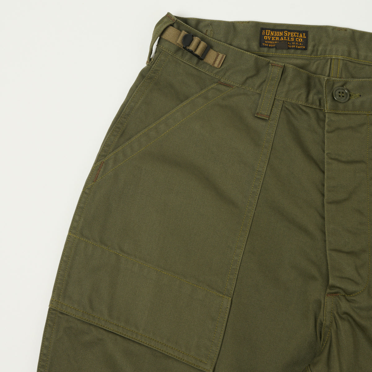 Freewheelers & Co Union Special Overalls 'Sidewinder' Military Short - Dark Olive