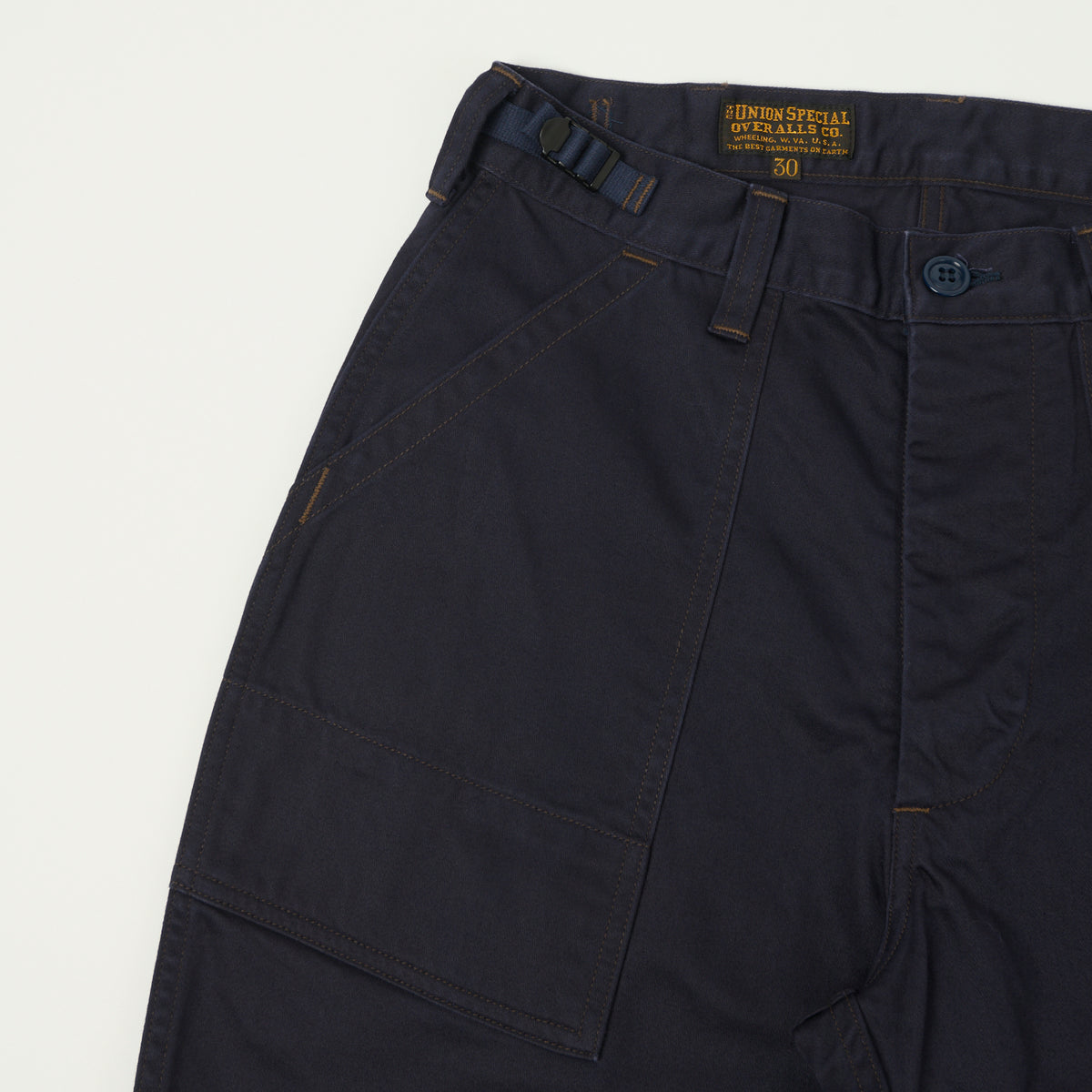 Freewheelers & Co Union Special Overalls 'Sidewinder' Military Short - Dark Red Navy