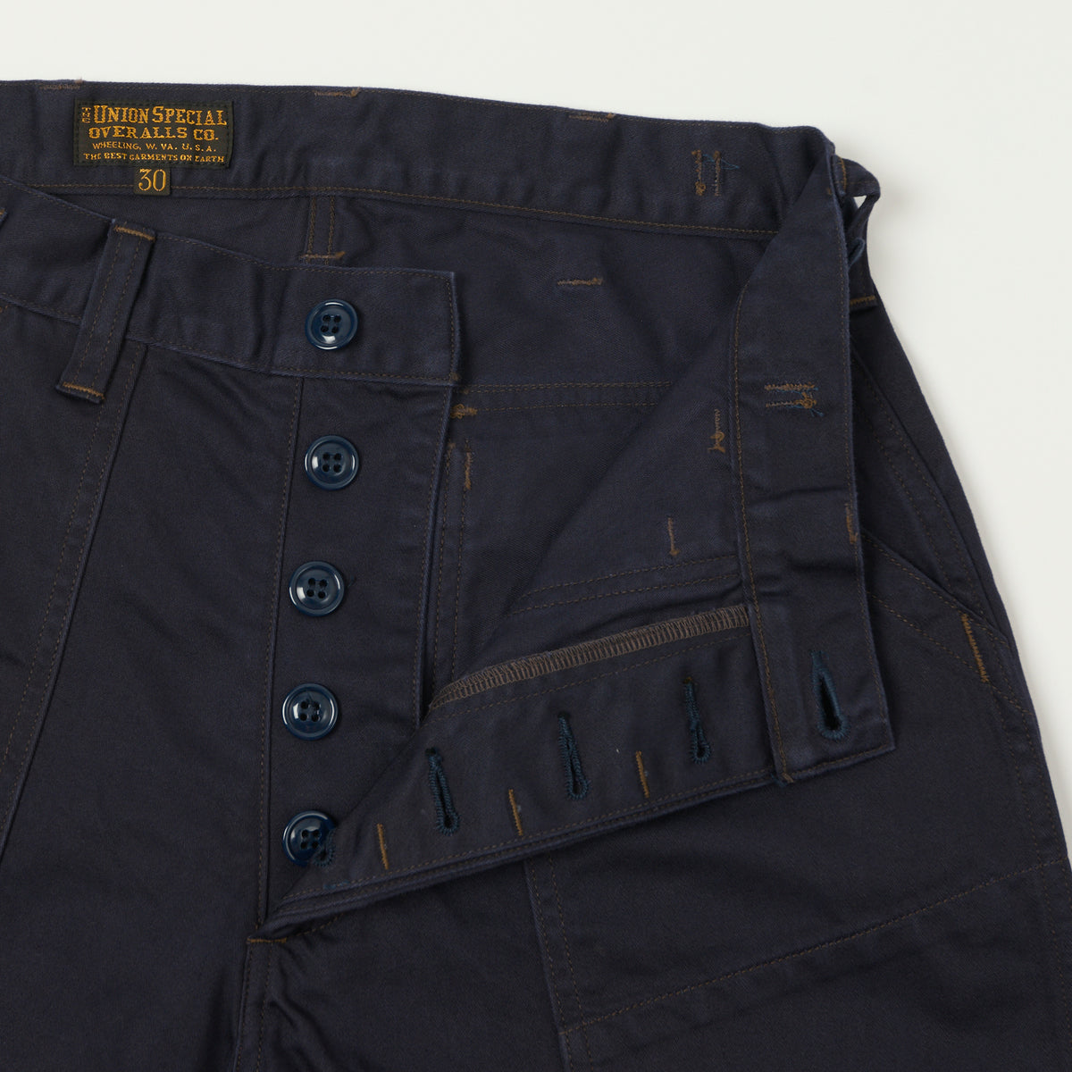 Freewheelers & Co Union Special Overalls 'Sidewinder' Military Short - Dark Red Navy