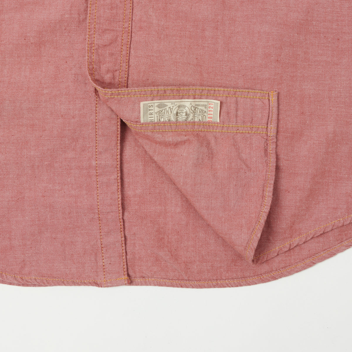 Freewheelers & Co Great Lakes 'Skid Row' Chambray Shirt - Red Chambray