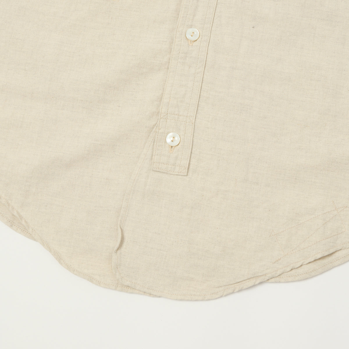 Freewheelers & Co Union Special Overalls 'Big Bertha' S/S Chambray Work Shirt - White