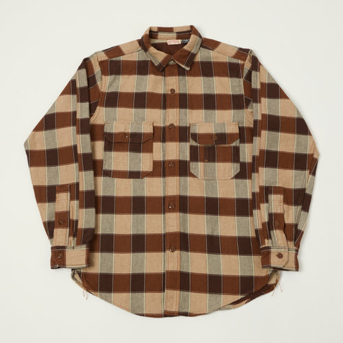 Freewheelers & Co Union Special Overalls 'Birner' Mechanic Shirt - Brown