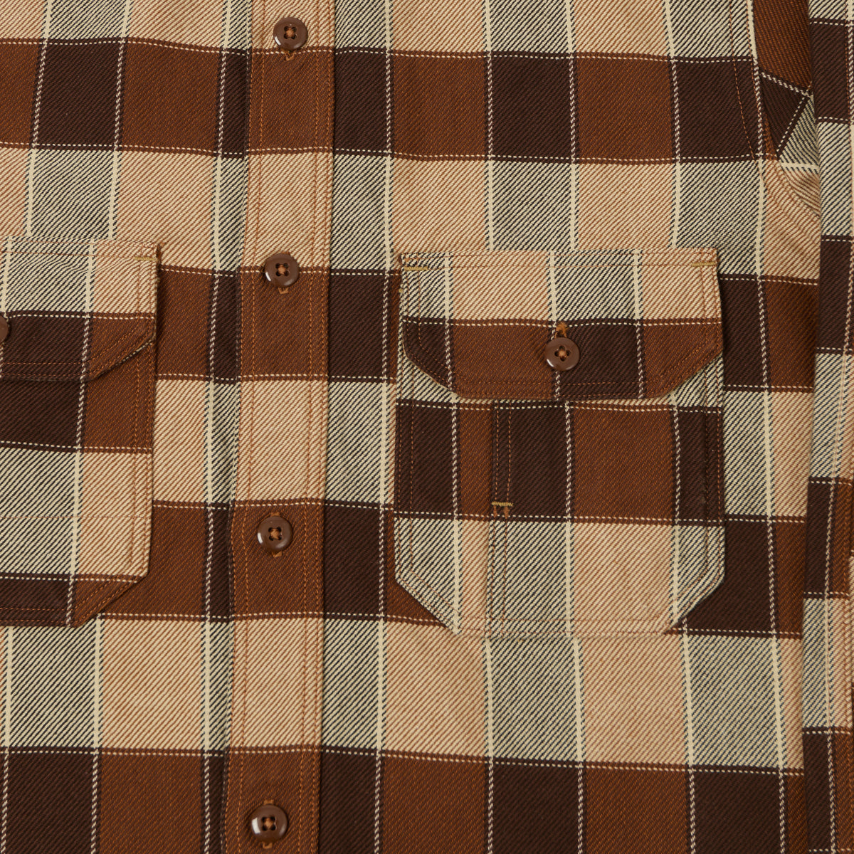 Freewheelers & Co Union Special Overalls 'Birner' Mechanic Shirt - Brown