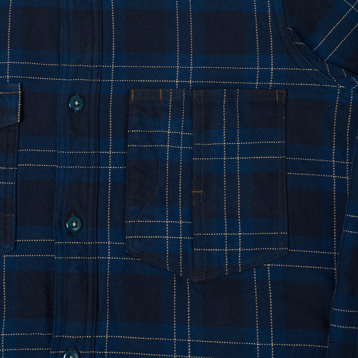 Freewheelers & Co Union Special Overalls 'Blystone' Mechanic Shirt - Dark Venetian Blue/Navy