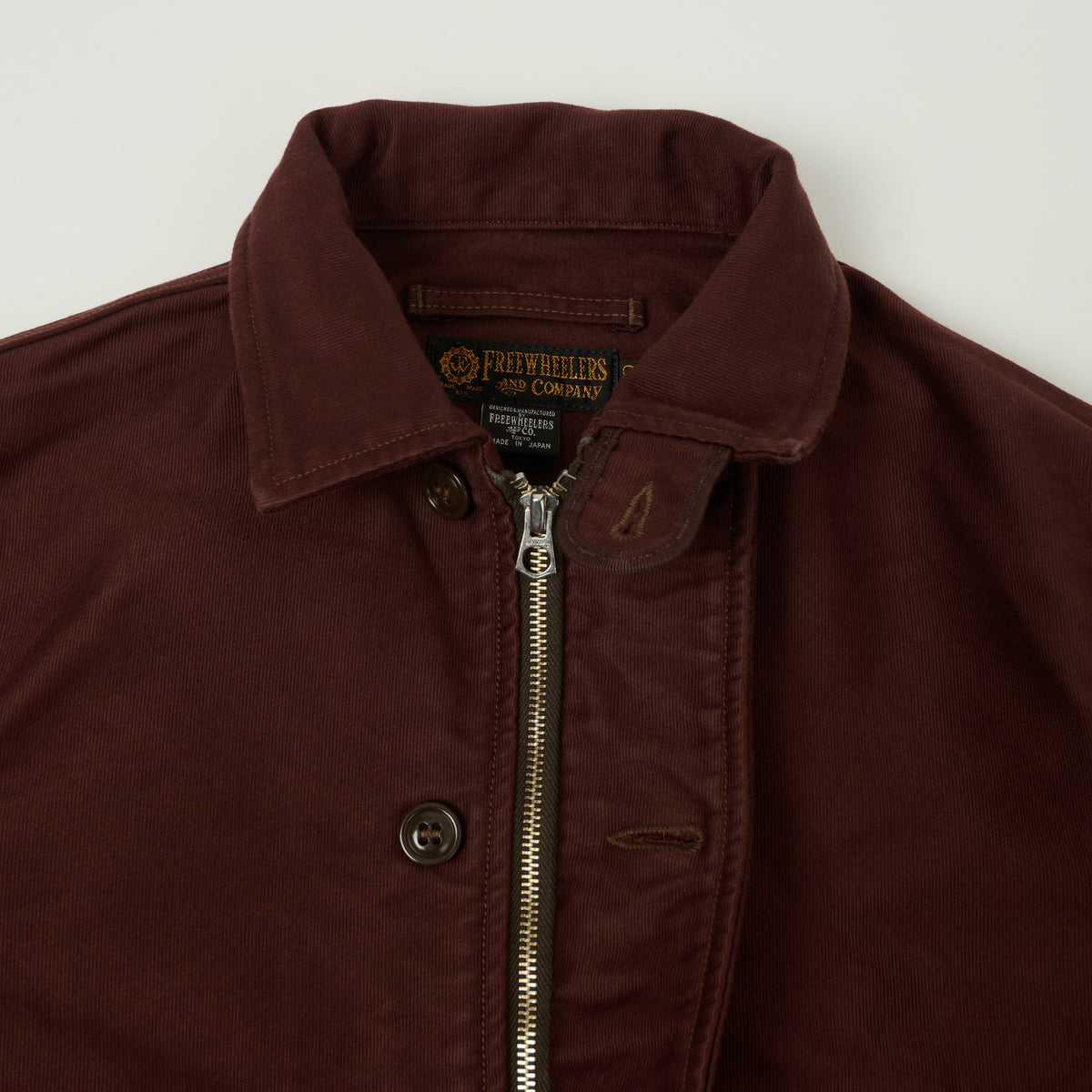 Freewheelers & Co Deck Worker Jacket - Dark Red Brown
