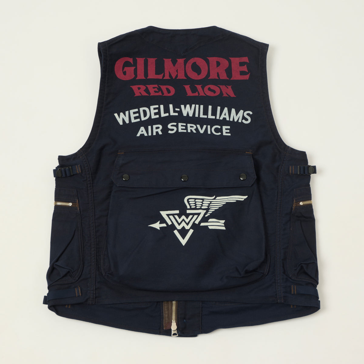 Freewheelers & Co 'Gilmore Oil Company' Speed Engineer Sleeveless Coat - Navy