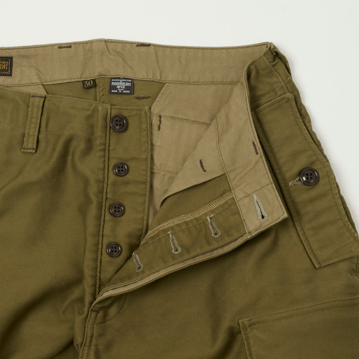 Freewheelers & Co Union Special Overalls 'Ground Crew' Trousers - Khaki Beige
